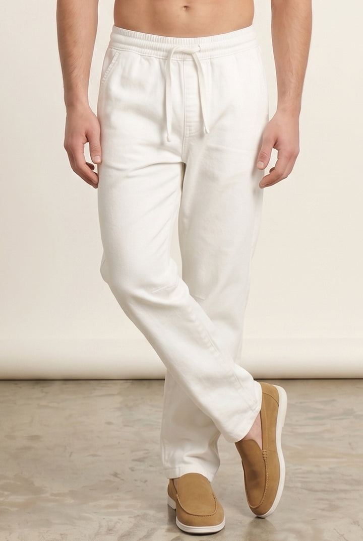 Jogger Pants - White-1-MENDEEZ