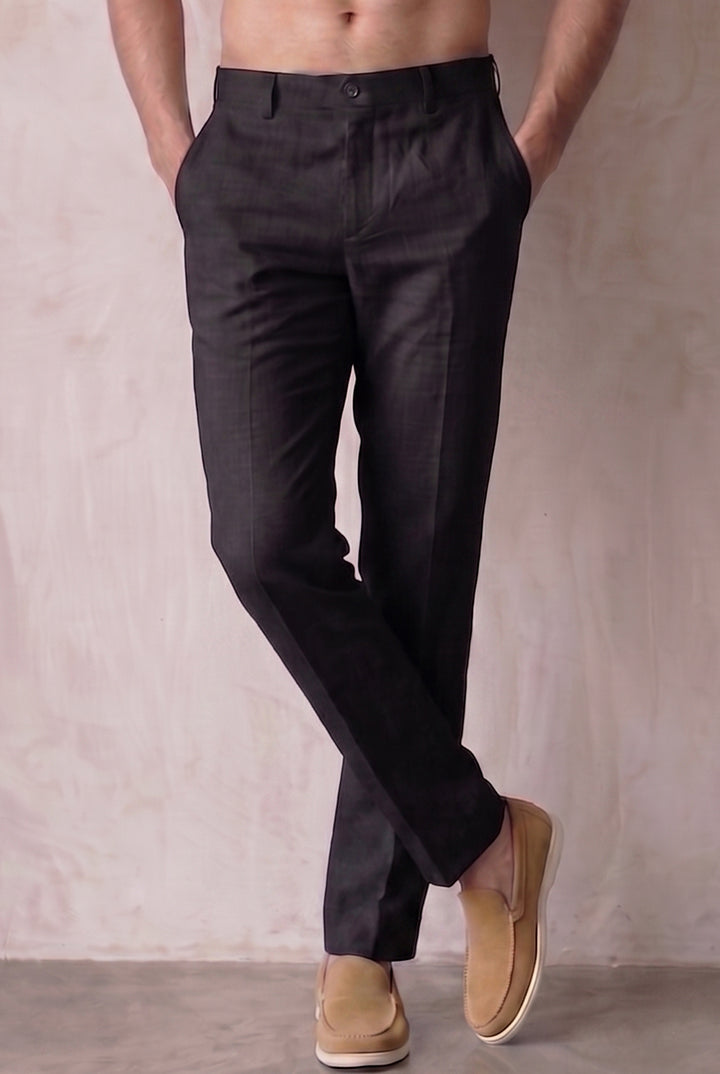 Linen Pants - Black-1-MENDEEZ