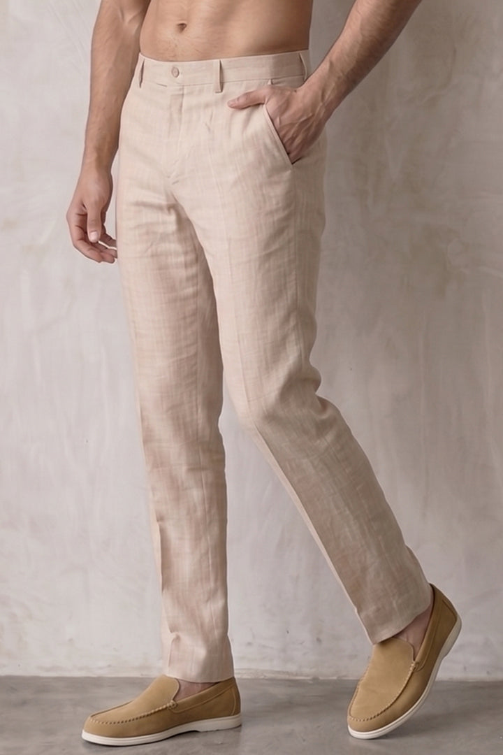 Linen Pants - Beige-3-MENDEEZ