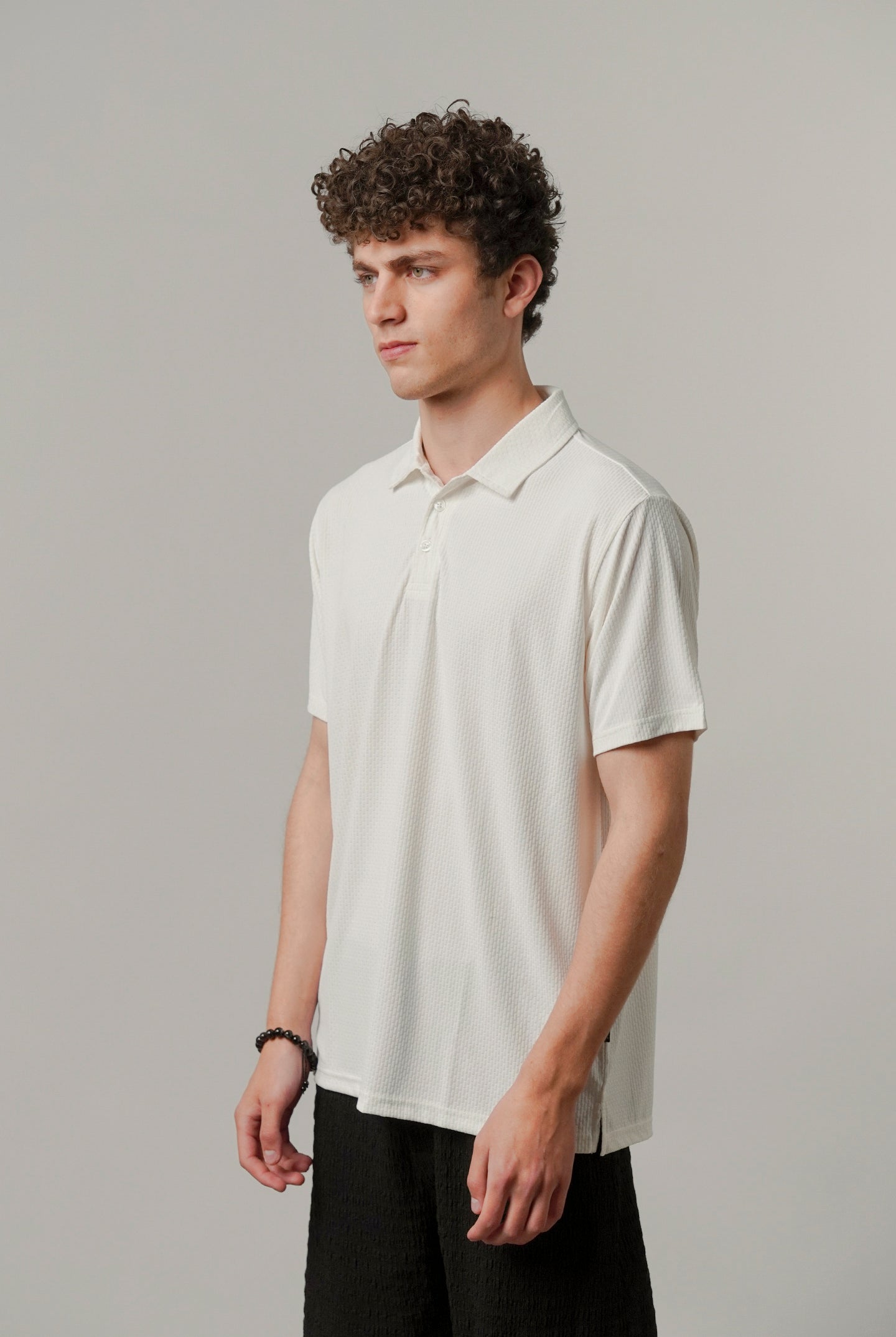 Textured Polo - Off-White-2-MENDEEZ