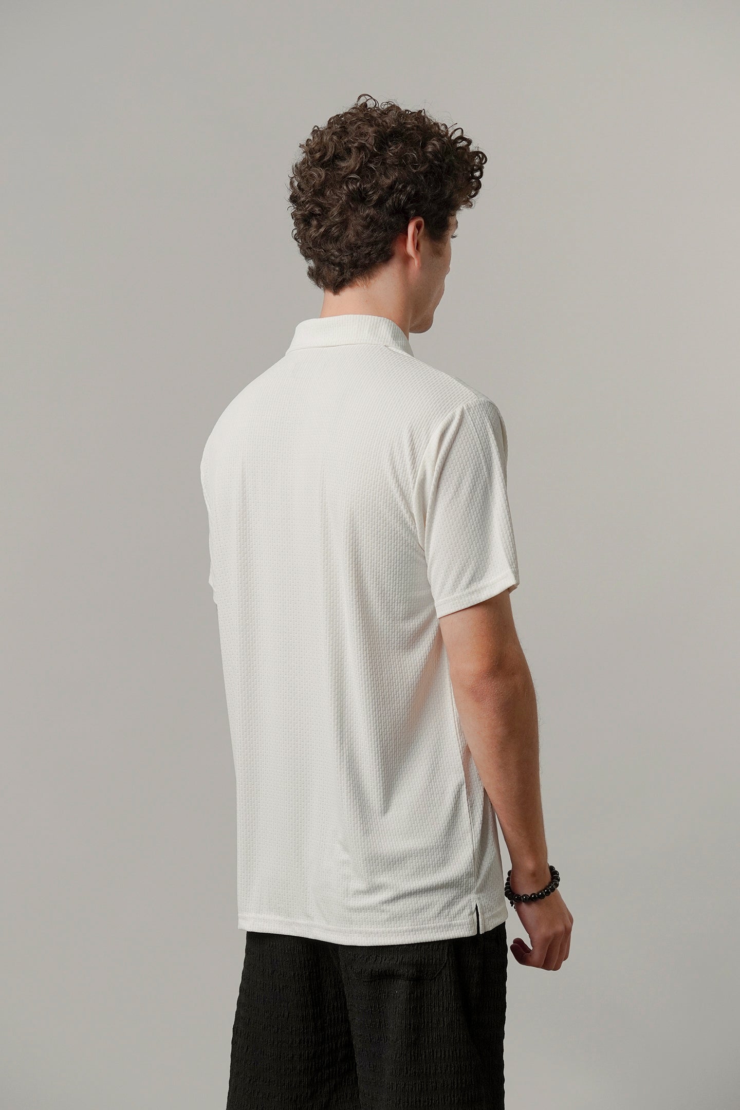 Textured Polo - Off-White-4-MENDEEZ