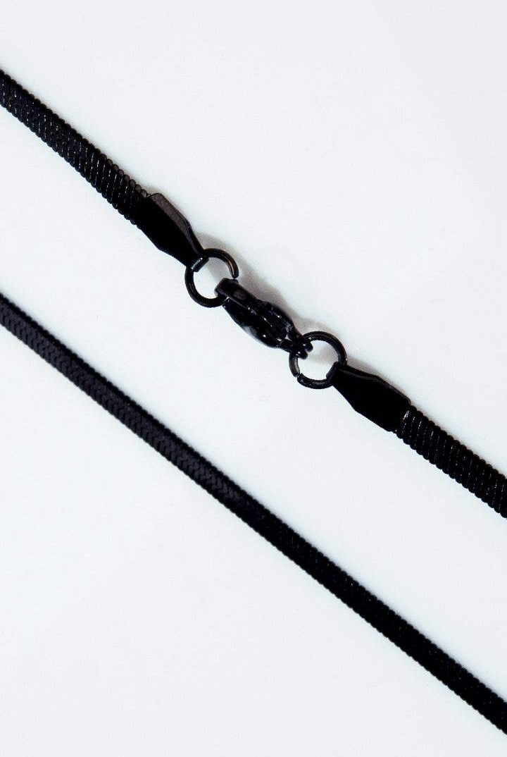 Flat Snake Chain - Black - Mendeez