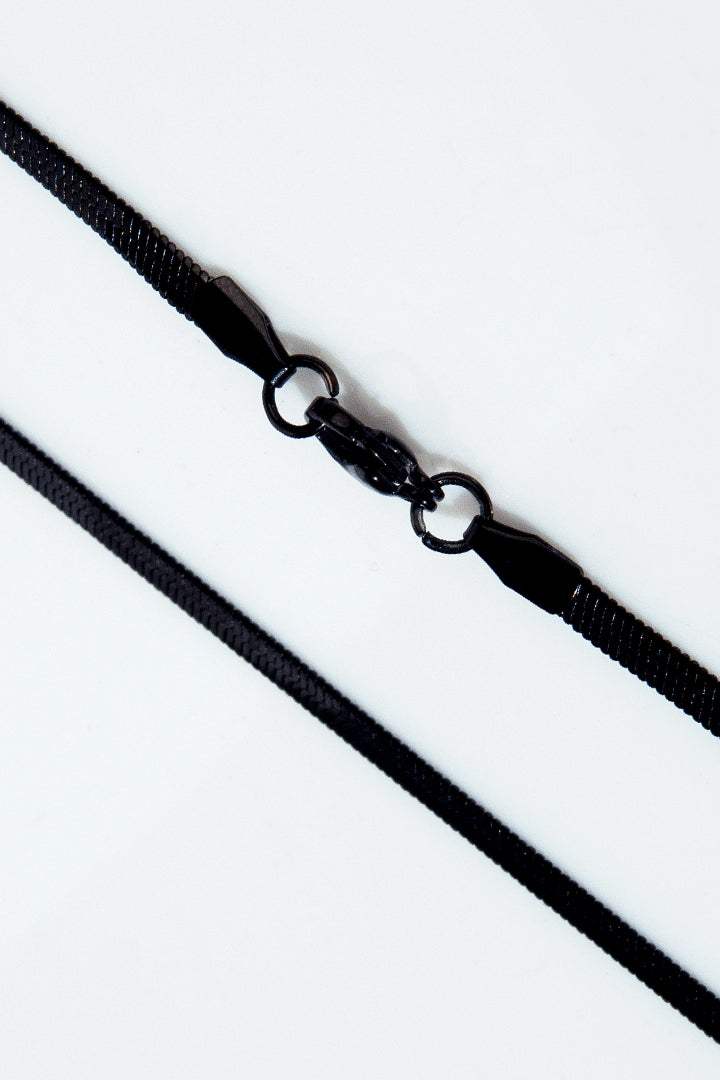 Flat Snake Chain - Black - Mendeez