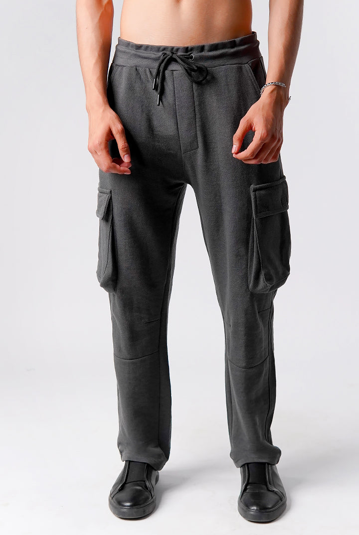 Knit Cargo Trouser - Charcoal - Mendeez