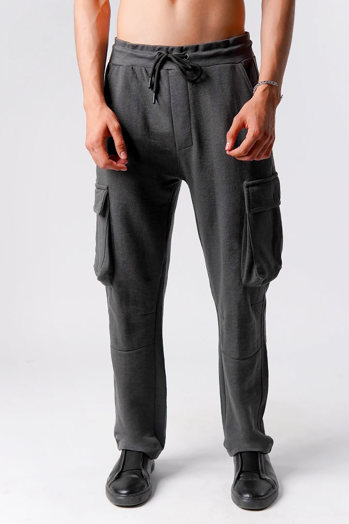 Knit Cargo Trouser - Charcoal - Mendeez