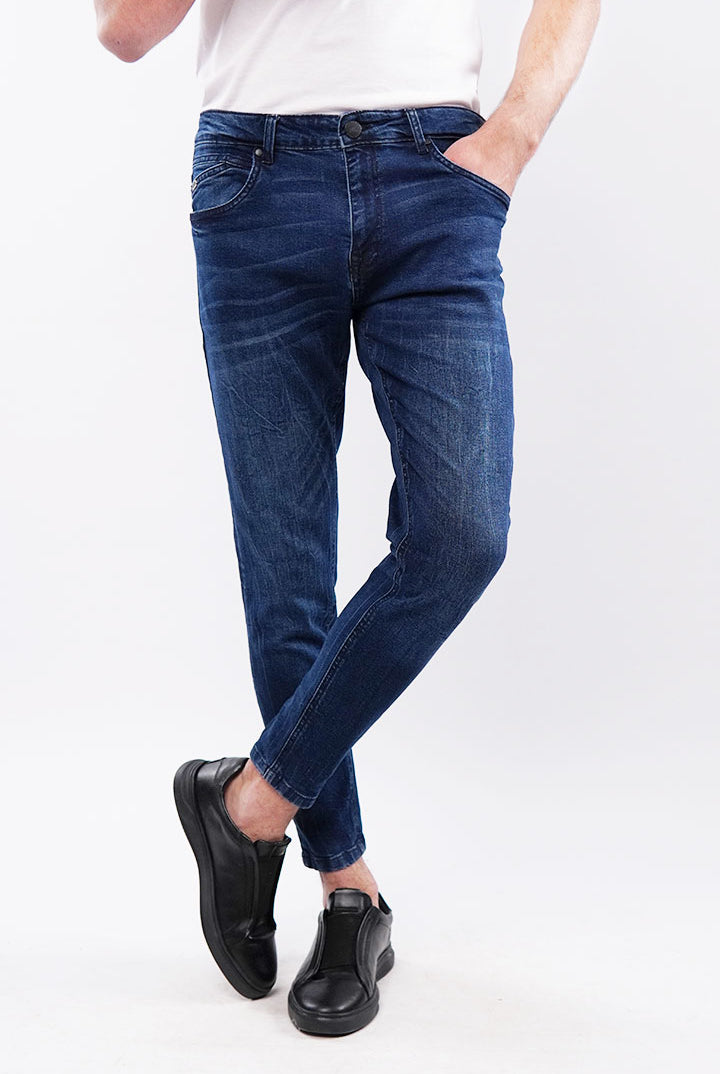 Crop Fit Denim - Navy Blue - Mendeez