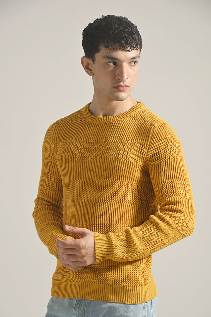 Knitted Sweater - Mustard - Mendeez