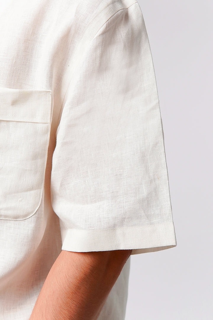 Box Fit Cuban Shirt - White - Mendeez