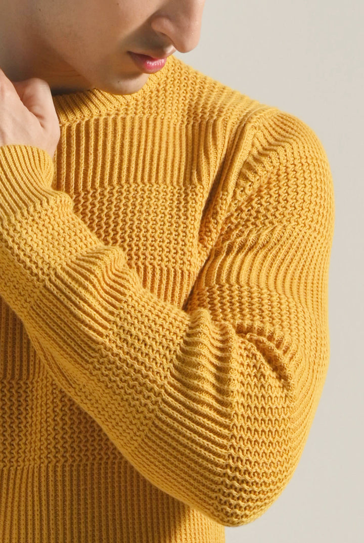 Knitted Sweater - Mustard - Mendeez