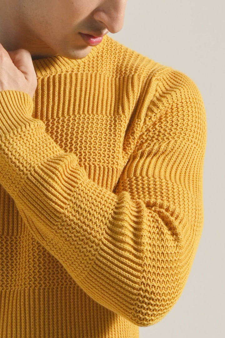 Knitted Sweater - Mustard - Mendeez
