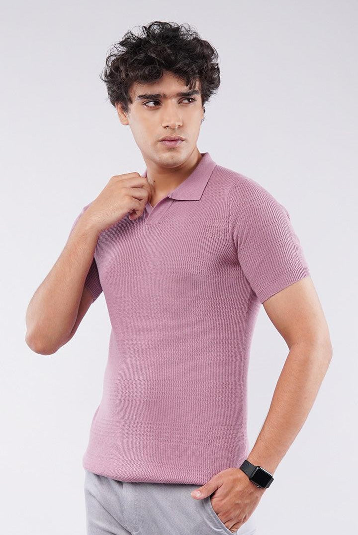 Johnny Collar Polo Shirt - Dusty Pink - Mendeez