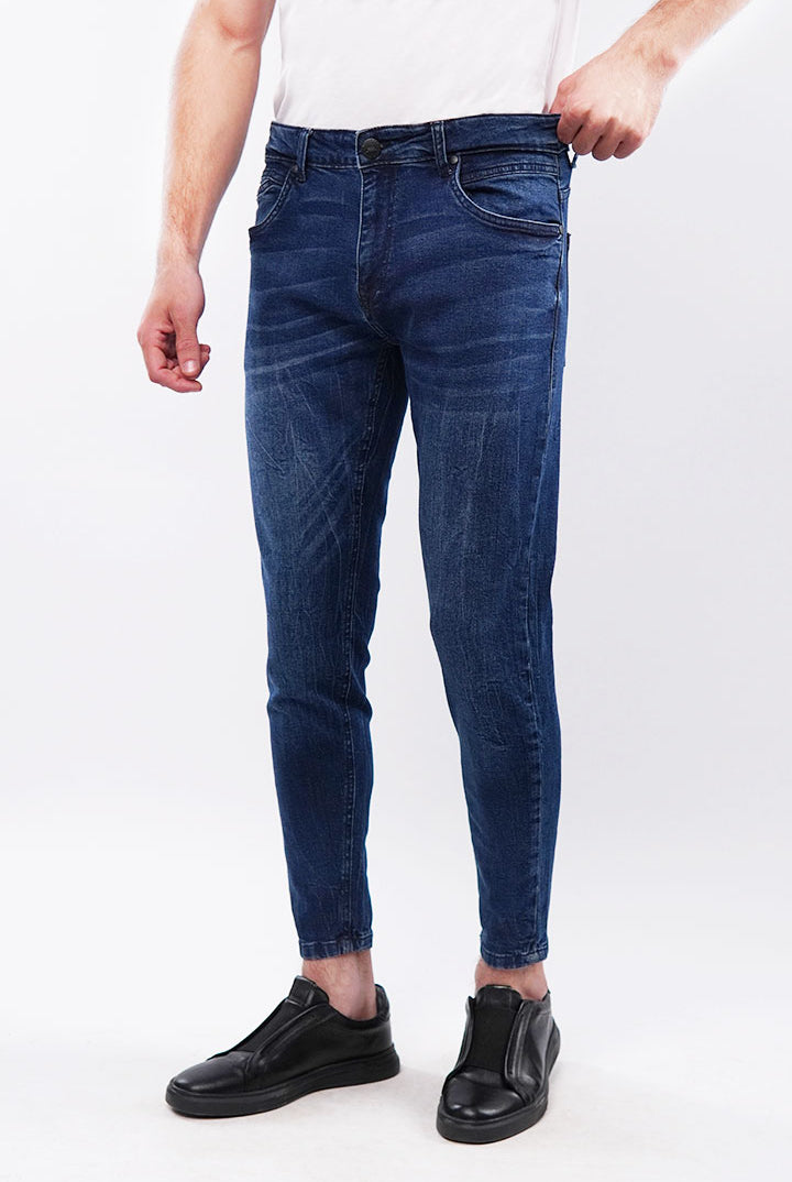 Crop Fit Denim - Navy Blue - Mendeez