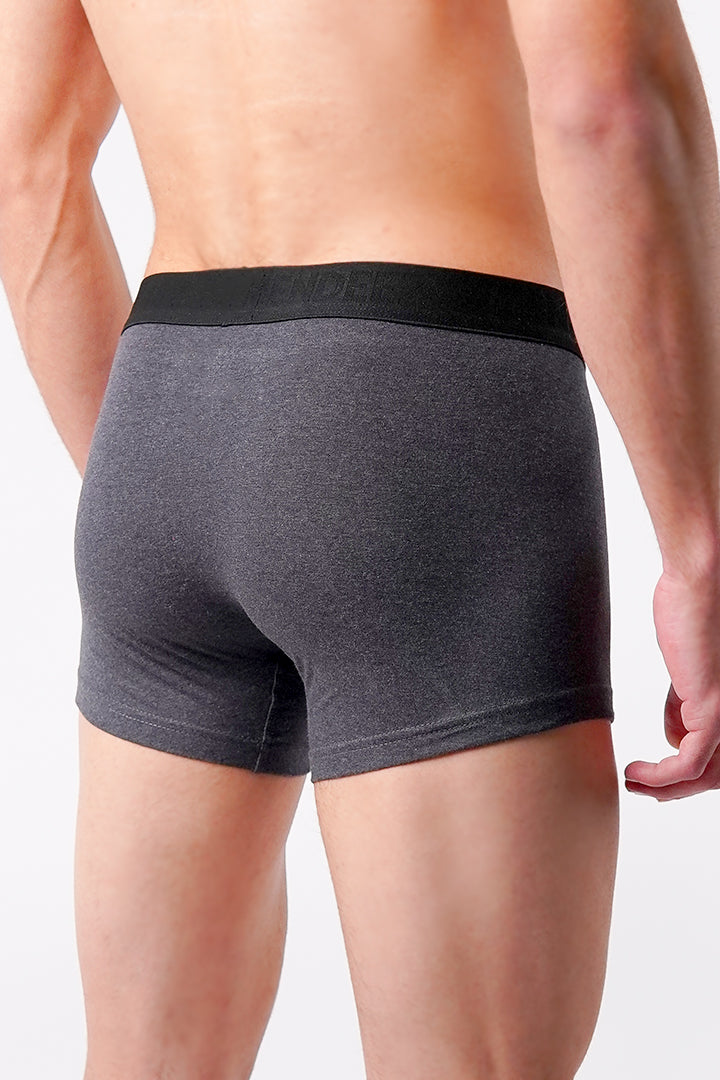 Boxer Trunks - Burgundy, Charcoal Grey & Beige Pack Of 3 - Mendeez
