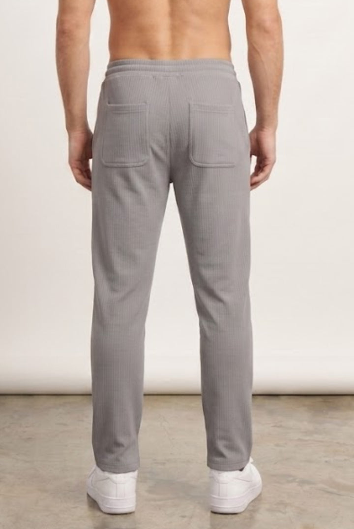 Split Hem Trousers - Grey-2-MENDEEZ
