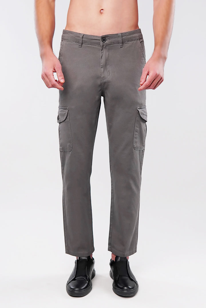 Straight Cargo Pants - Grey - Mendeez