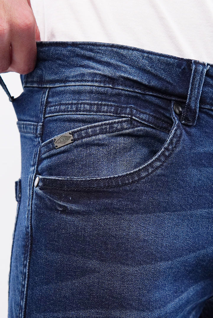 Crop Fit Denim - Navy Blue - Mendeez