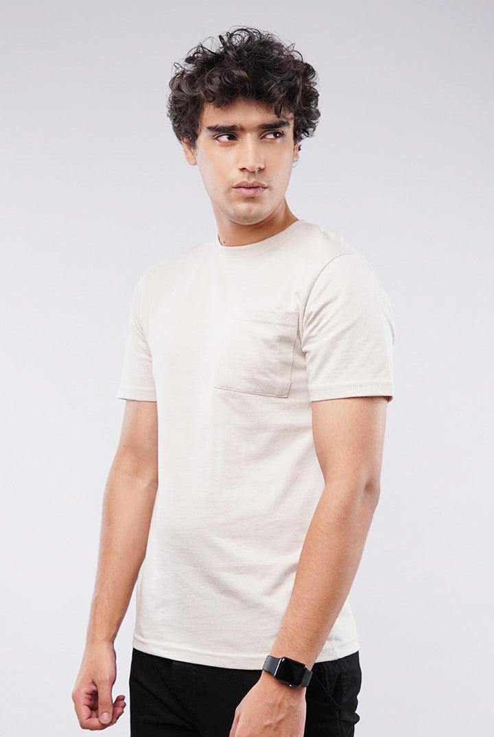 Pocket T-Shirt - Off White - Mendeez
