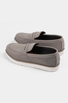 Slip On Suede Loafers - Grey - Mendeez