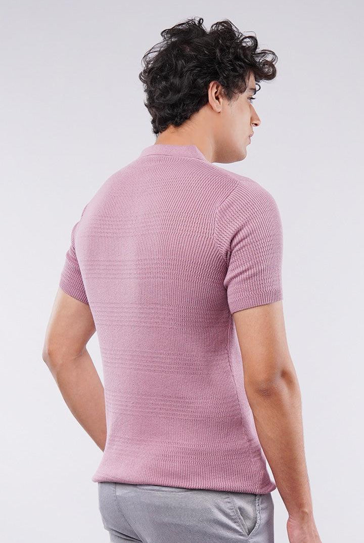 Johnny Collar Polo Shirt - Dusty Pink - Mendeez
