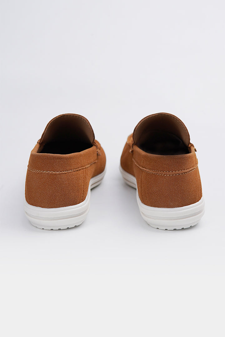 Slip On Suede Loafers - Brown - Mendeez