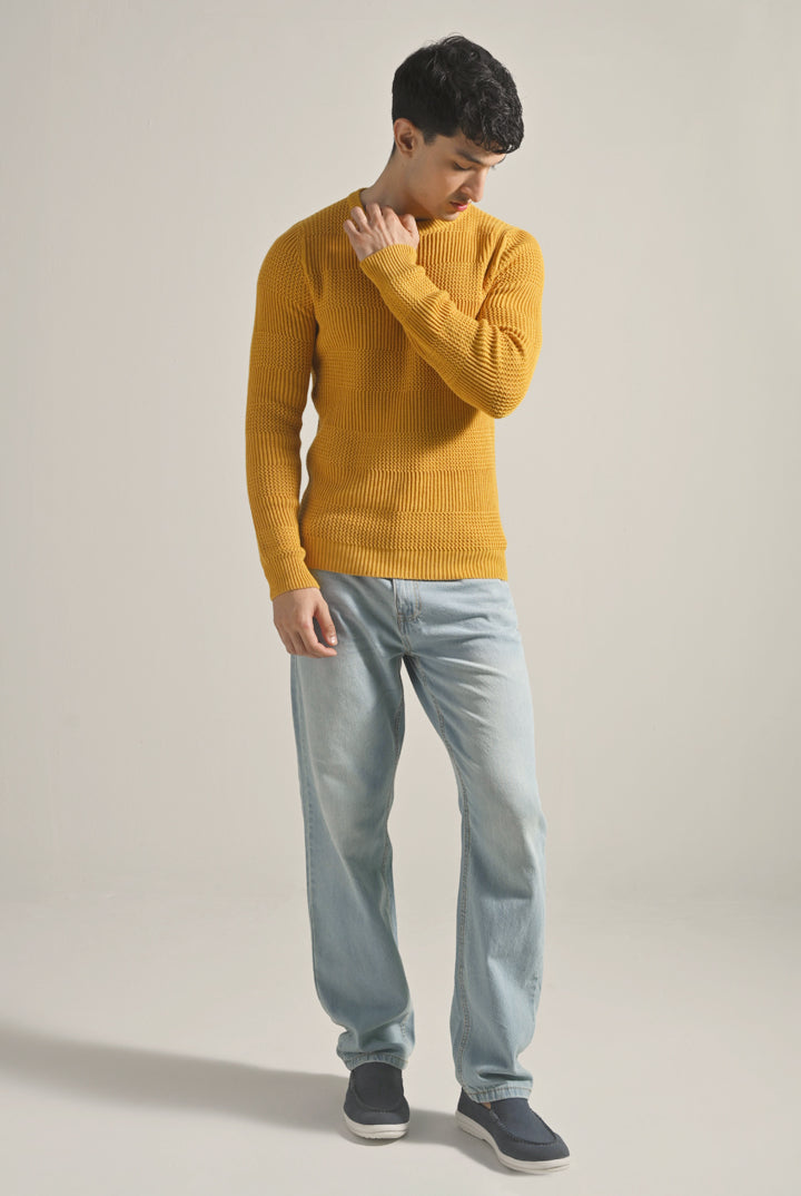 Knitted Sweater - Mustard - Mendeez