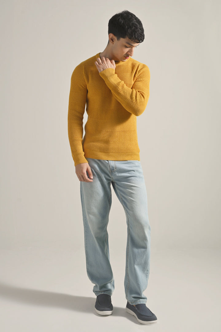 Knitted Sweater - Mustard - Mendeez