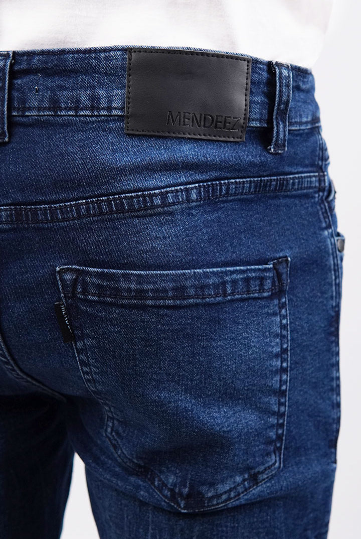 Crop Fit Denim - Navy Blue - Mendeez