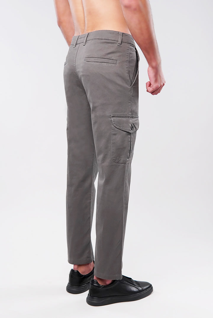 Straight Cargo Pants - Grey - Mendeez