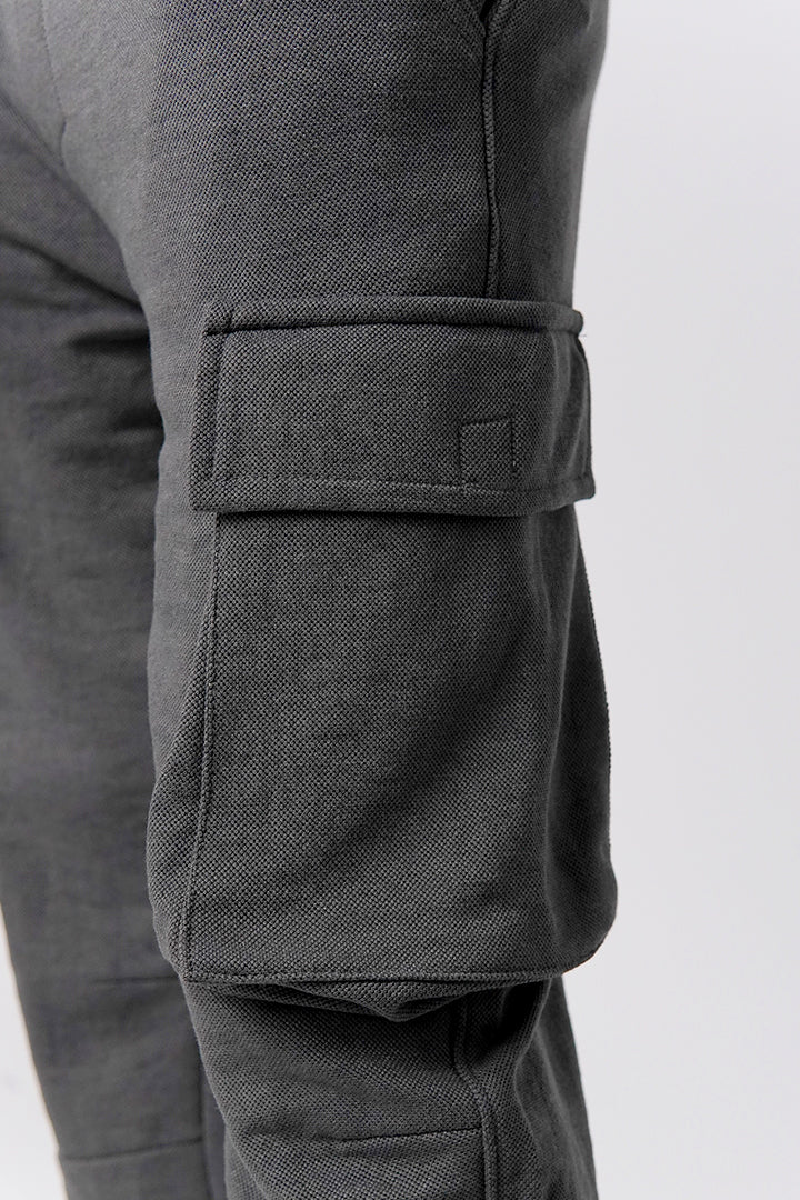 Knit Cargo Trouser - Charcoal - Mendeez