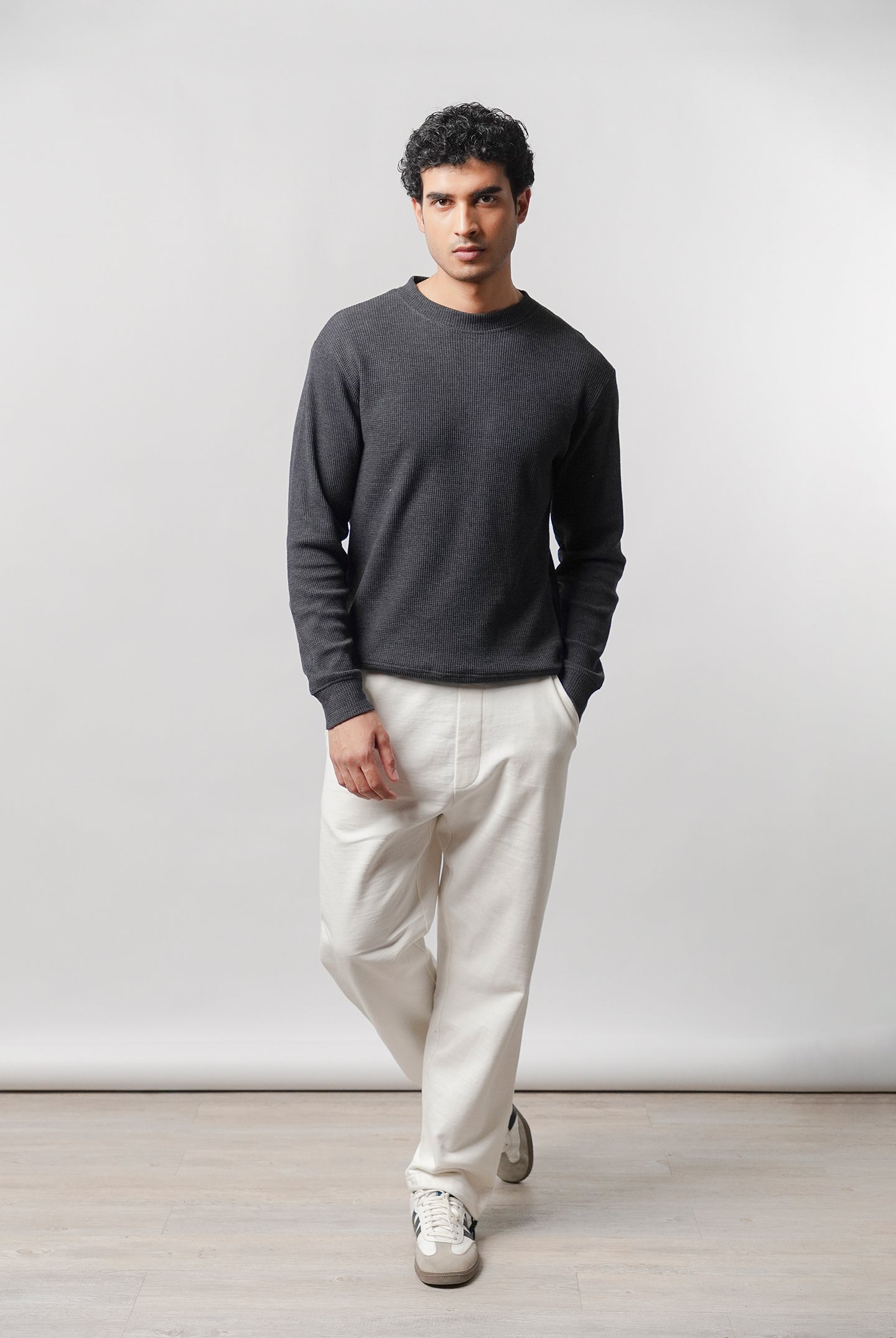 Mock Neck Sweatshirt - Charcoal Grey - Mendeez