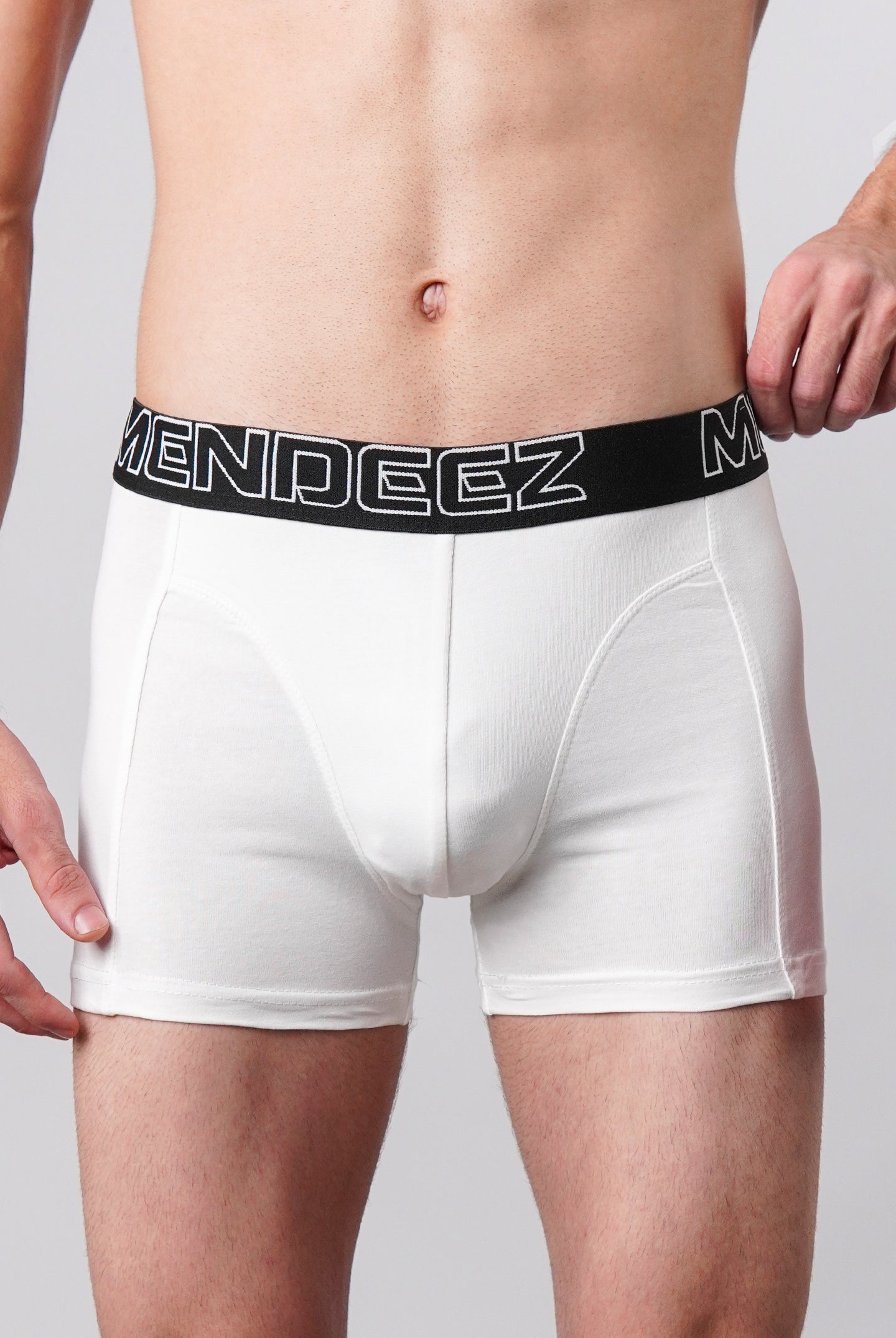 Boxer Trunks - Black, White & Light Grey Pack Of 3 - Mendeez
