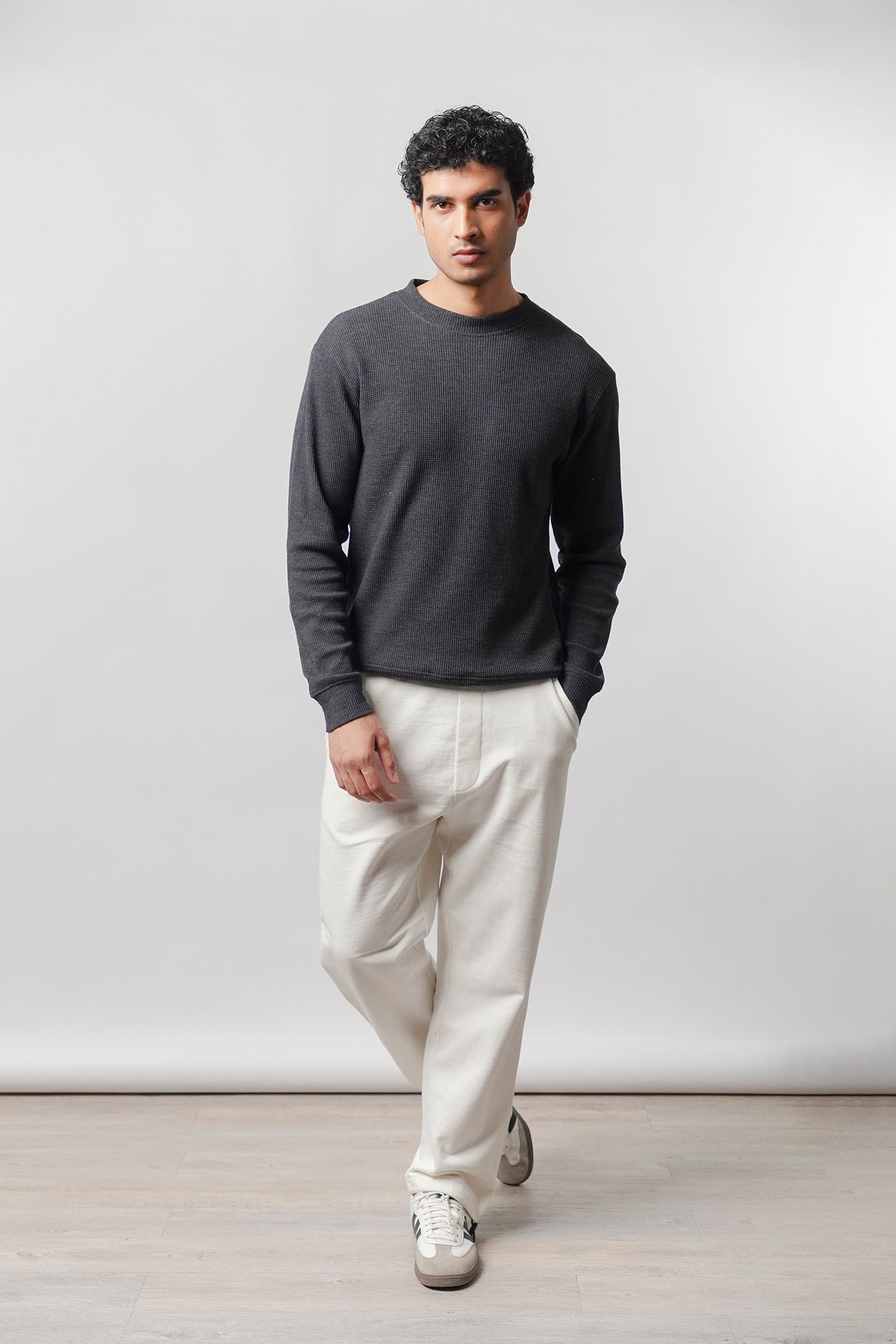 Mock Neck Sweatshirt - Charcoal Grey - Mendeez