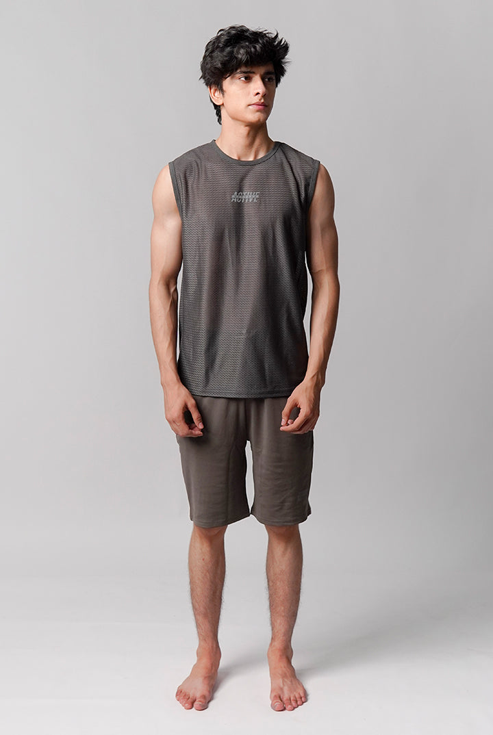 Mesh Tank Top - Grey - Mendeez