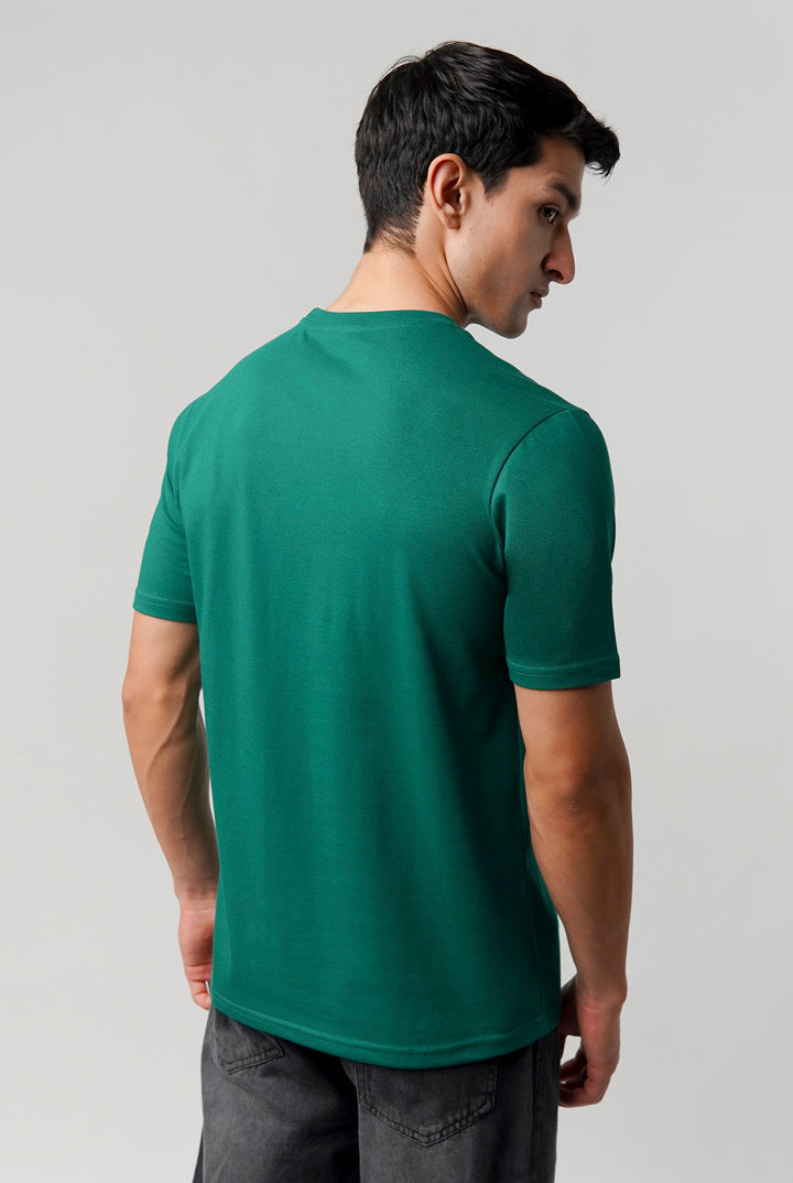 Regular Fit Crew Neck T-Shirt - Green - Mendeez