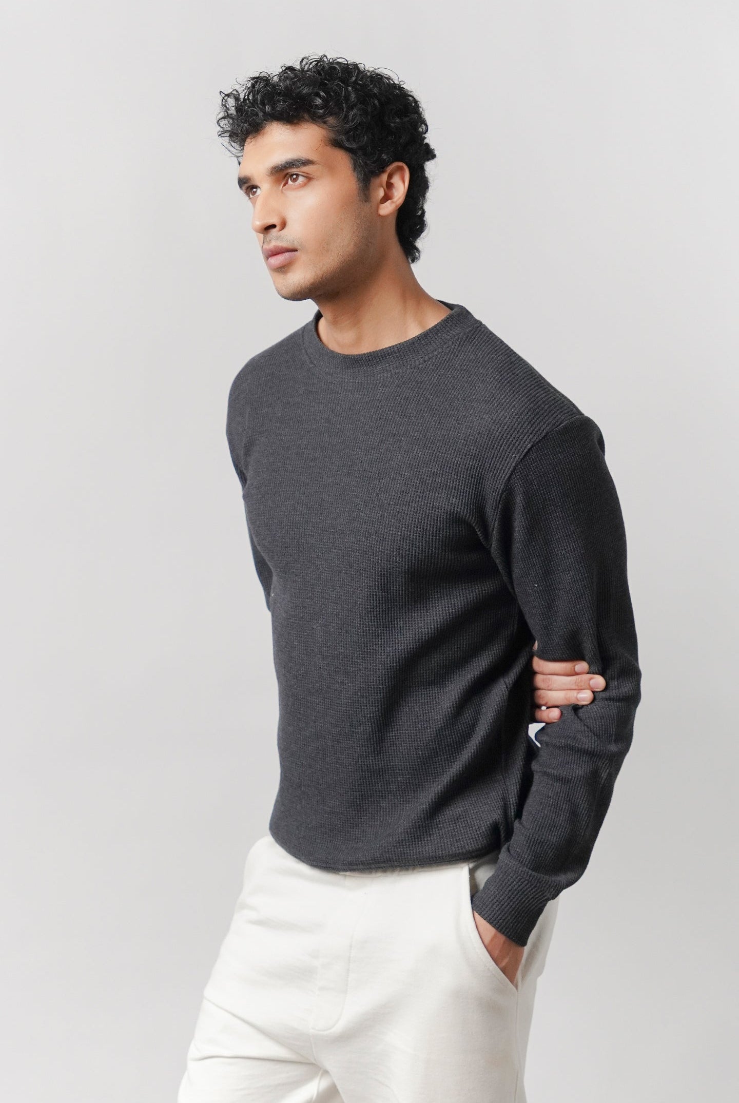 Mock Neck Sweatshirt - Charcoal Grey - Mendeez