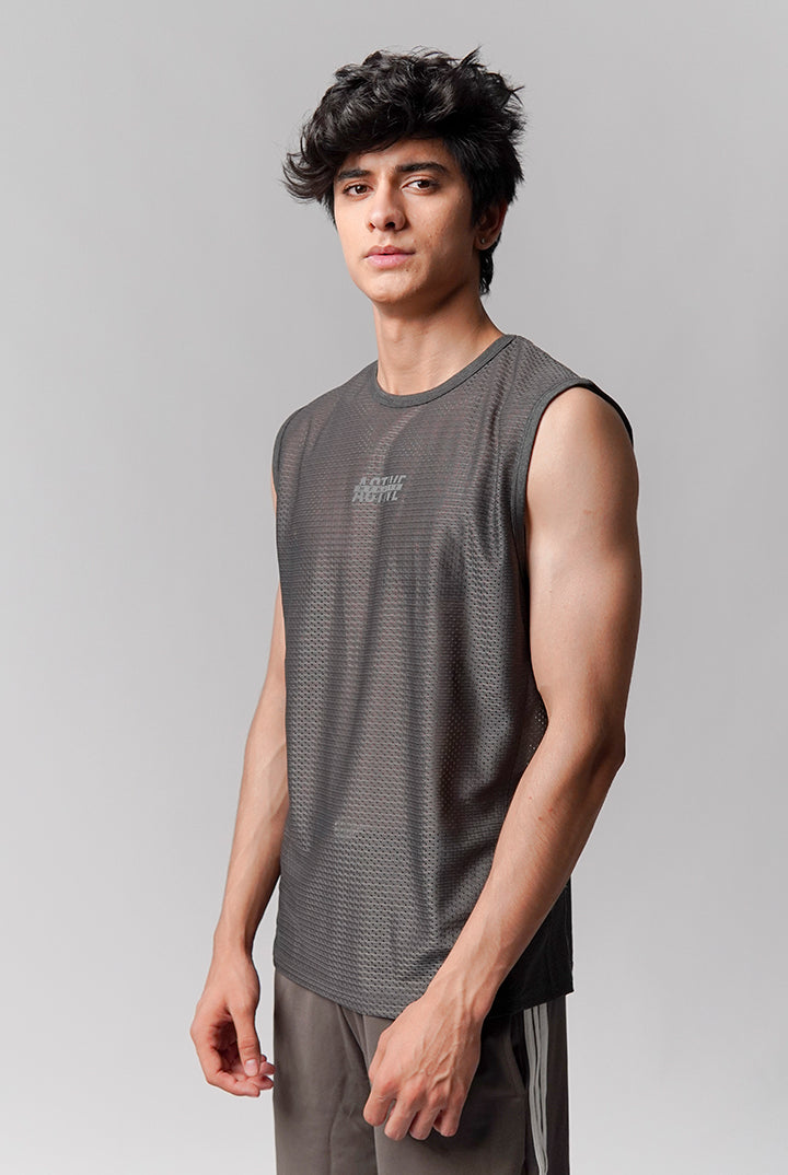 Mesh Tank Top - Grey - Mendeez