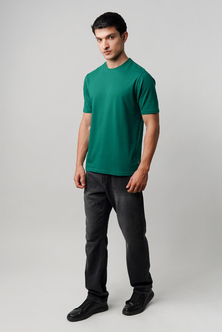 Regular Fit Crew Neck T-Shirt - Green - Mendeez