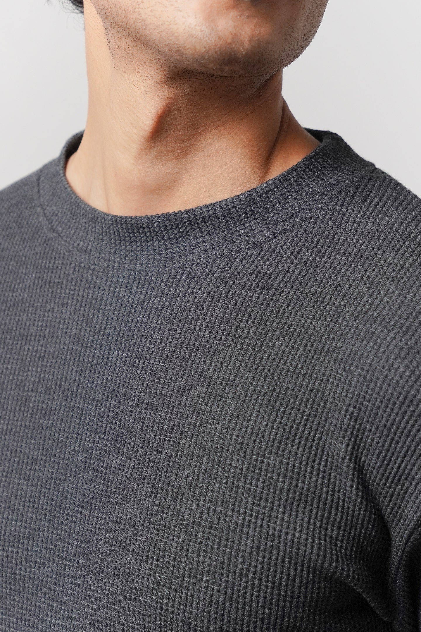 Mock Neck Sweatshirt - Charcoal Grey - Mendeez