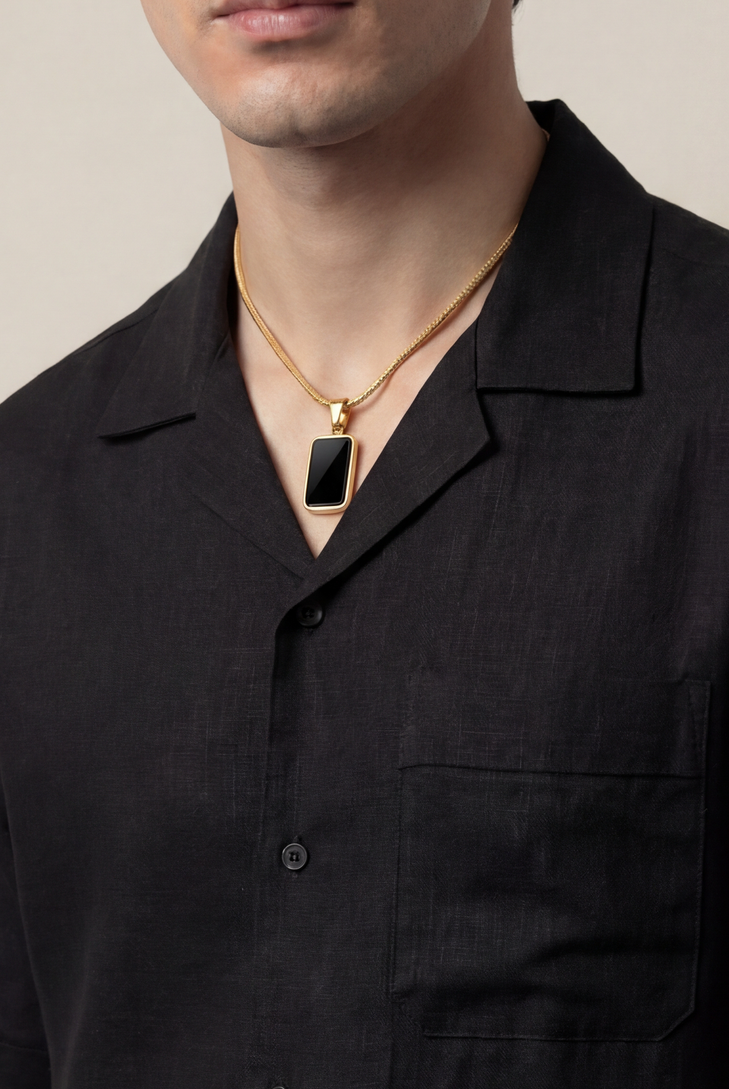 Oversized Cuban Shirt - Black - Mendeez