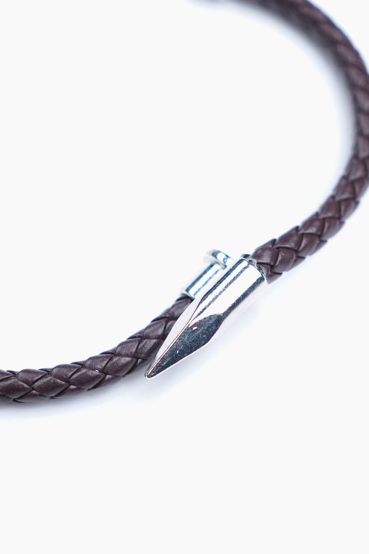 Brown Silver Nail Bracelet - Mendeez