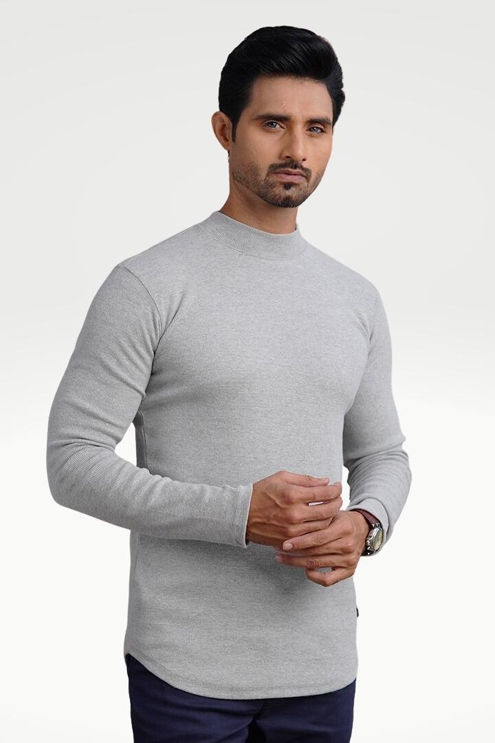 Misty Silver Mock Neck Sweatshirt - Mendeez PK