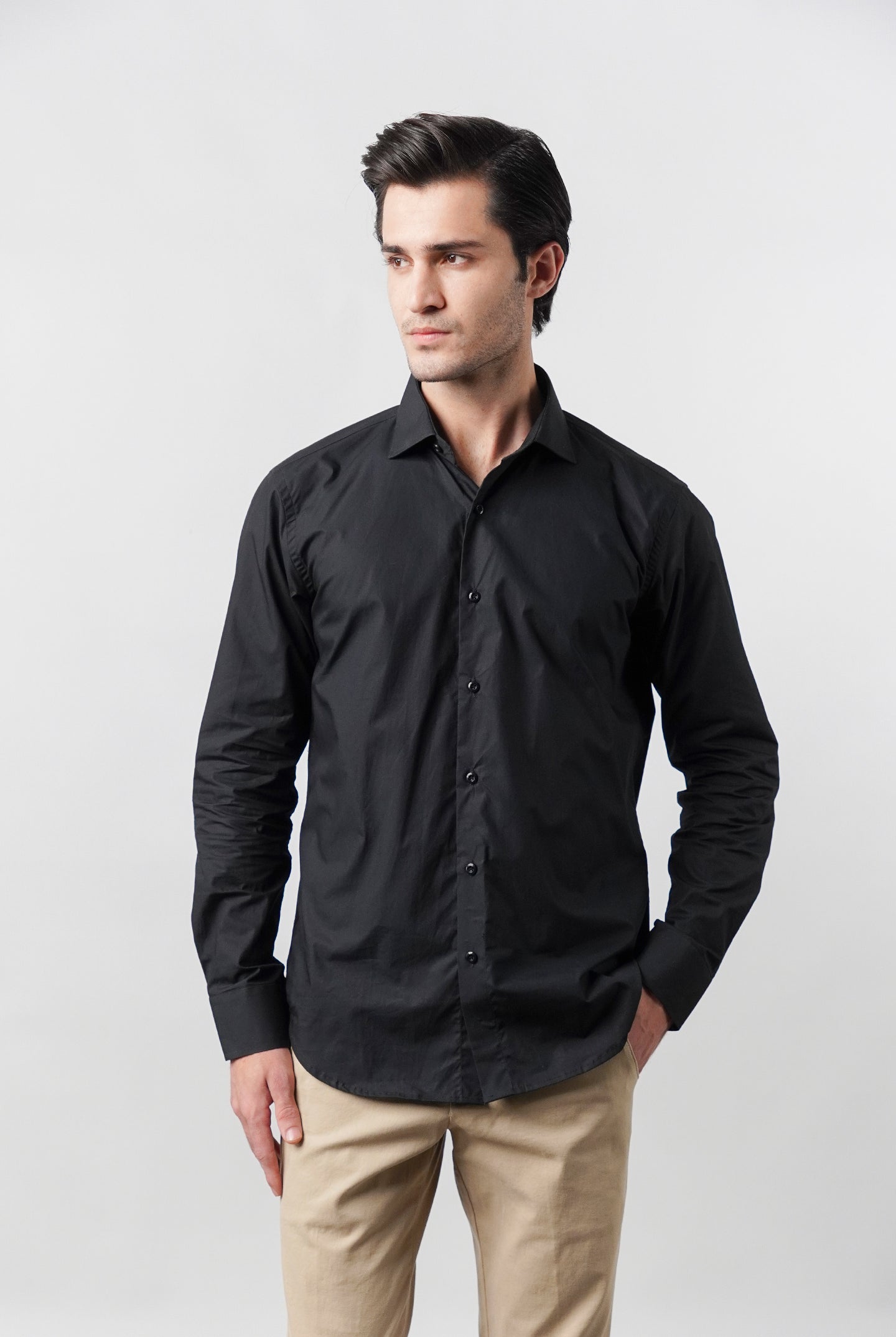 Plain Shirt - Black - Mendeez