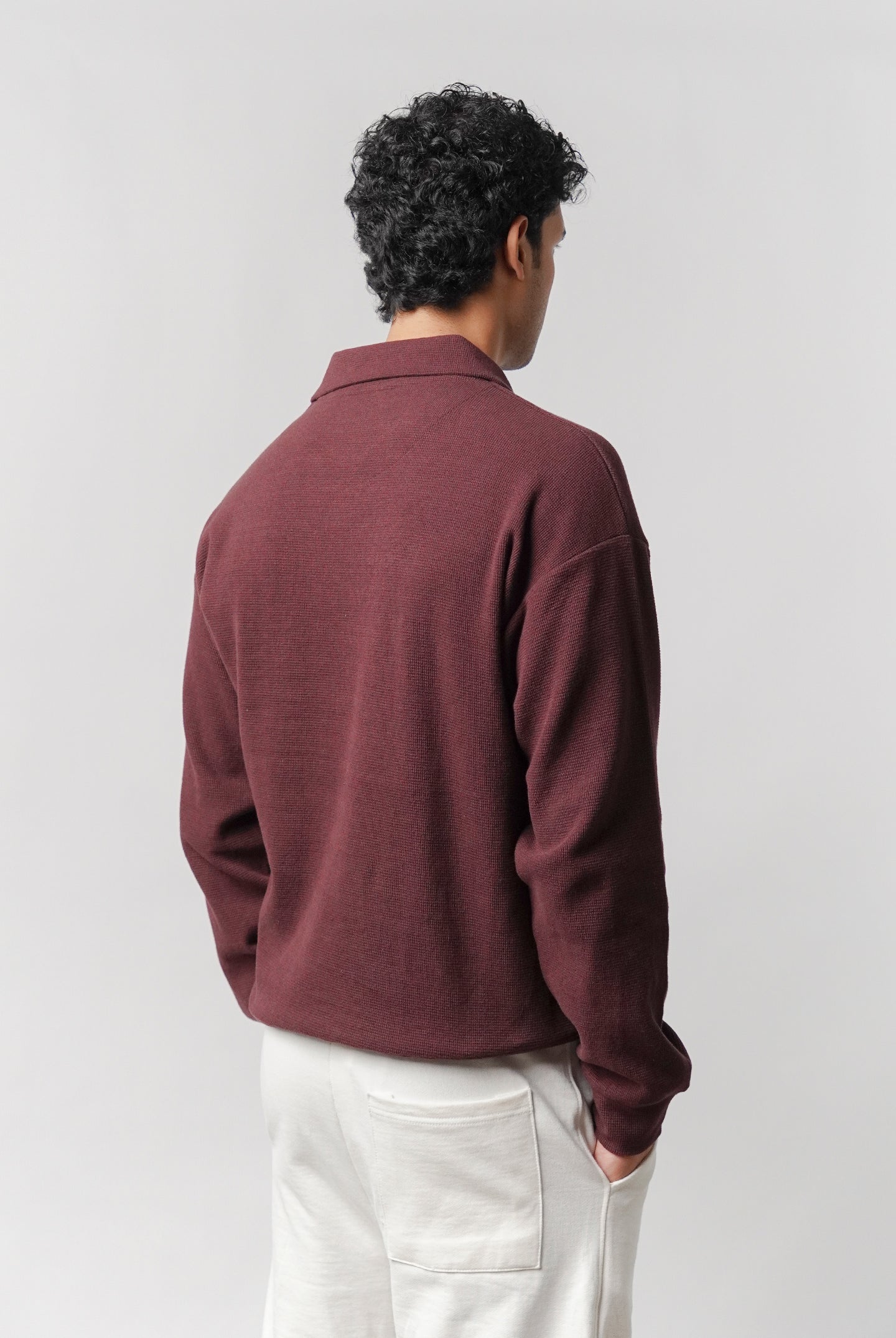 Quarter-Zip Sweatshirt - Maroon - Mendeez