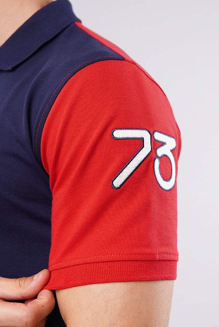 Sports Polo Shirt - Blue & Red - Mendeez