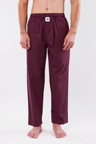 Check Woven Pajamas - Maroon - Mendeez