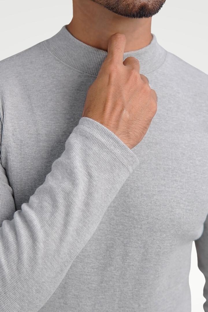 Misty Silver Mock Neck Sweatshirt - Mendeez PK
