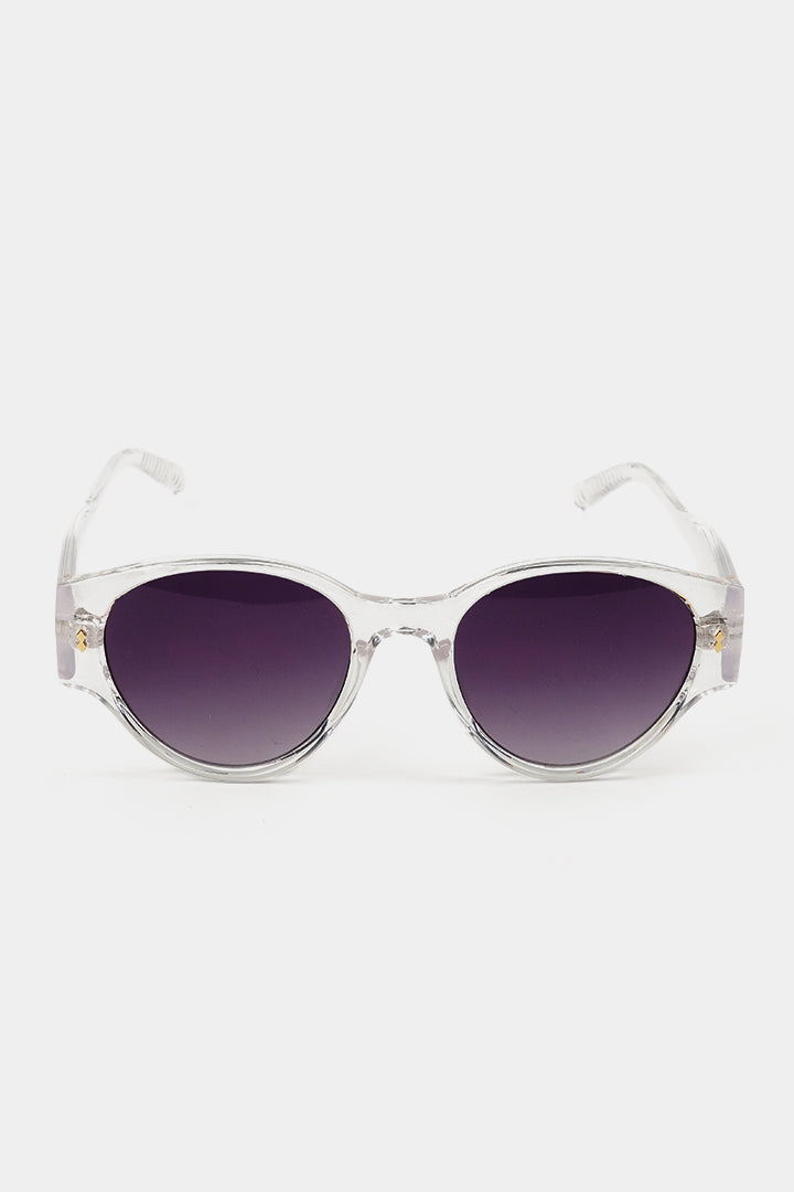 Transparent Round Sunglasses - Black - Mendeez