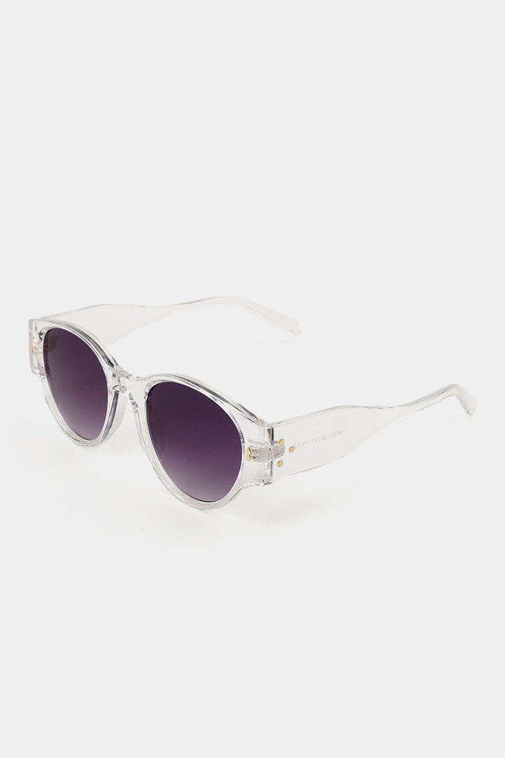Transparent Round Sunglasses - Black - Mendeez