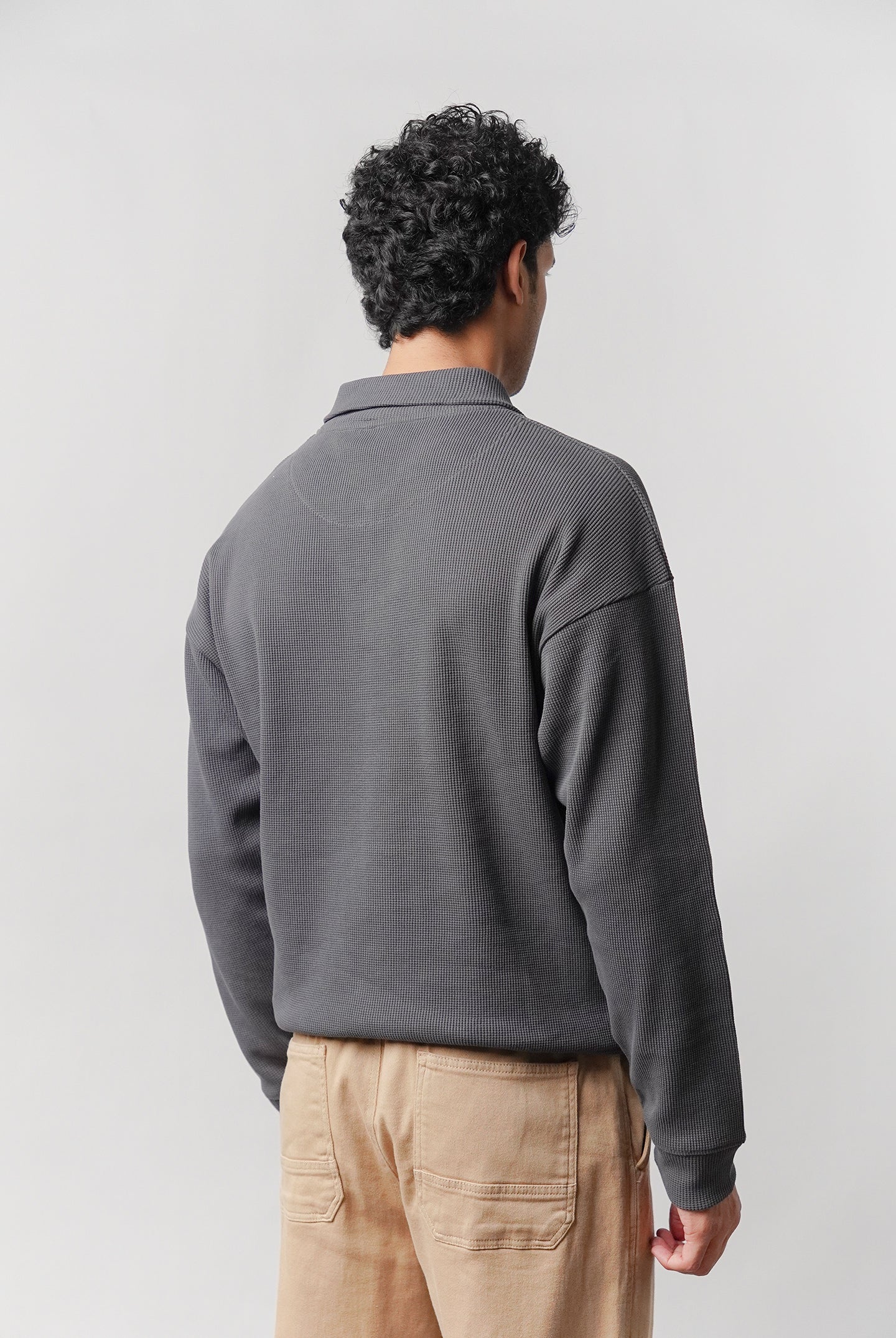 Quarter-Zip Sweatshirt - grey - Mendeez