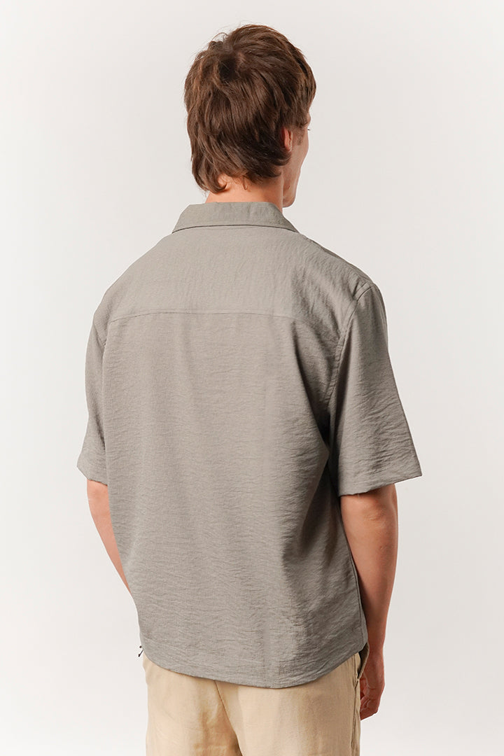 Box Fit Cuban Shirt - Moss Green - Mendeez